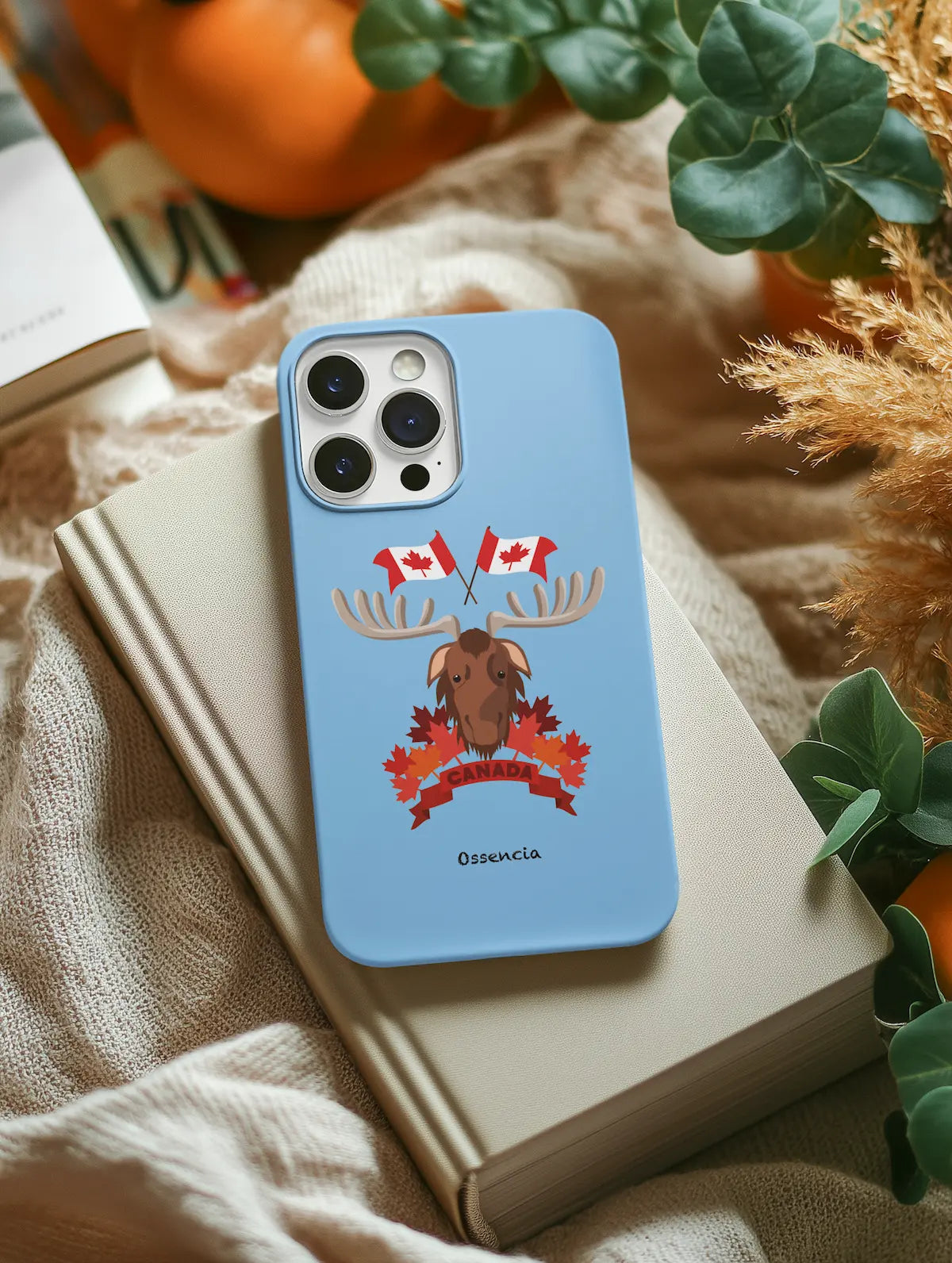 coque motif Moose Majesté bleu pour iPhone et galaxy