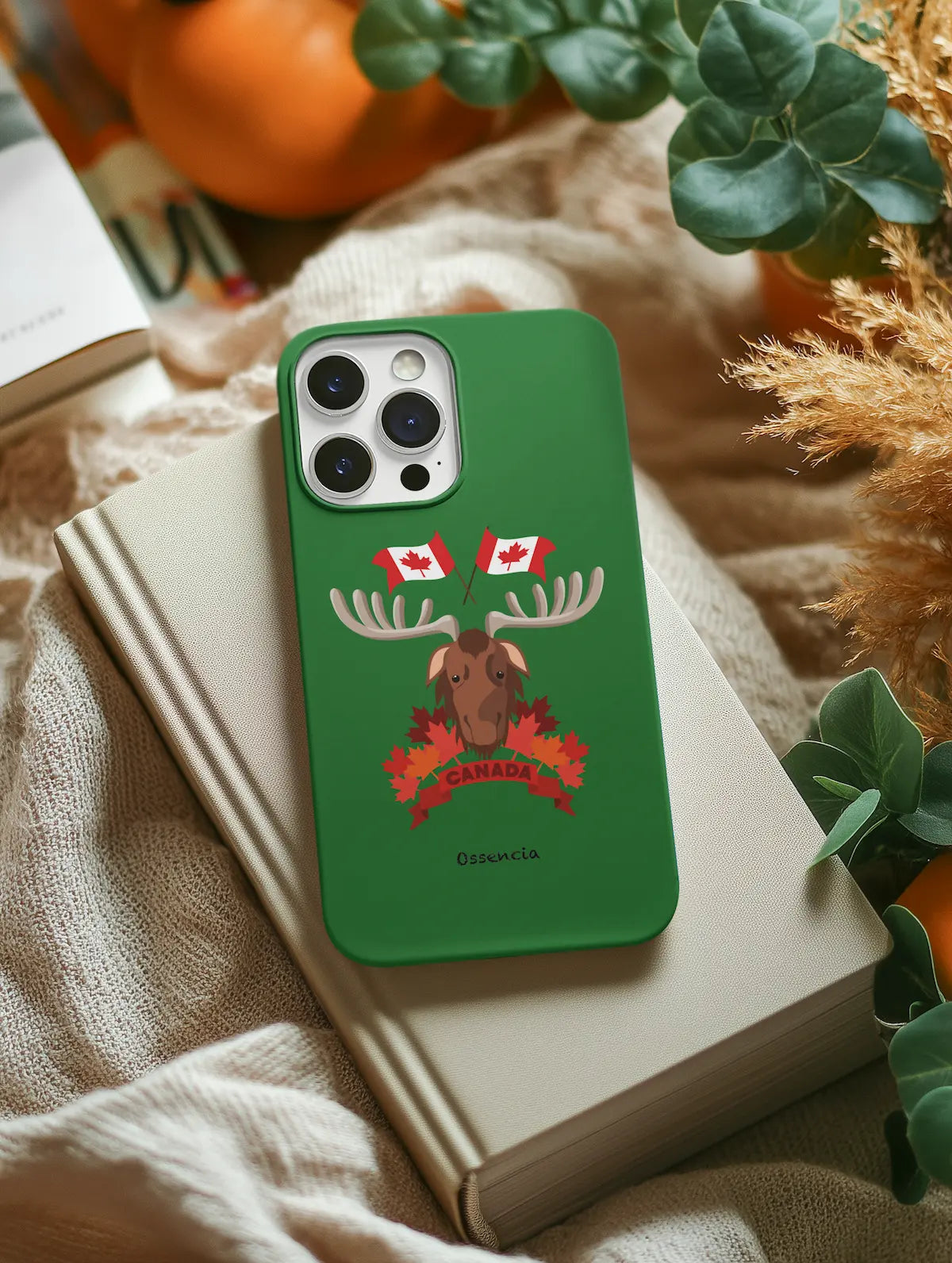 coque motif Moose Majesté  vert pour iPhone et galaxy