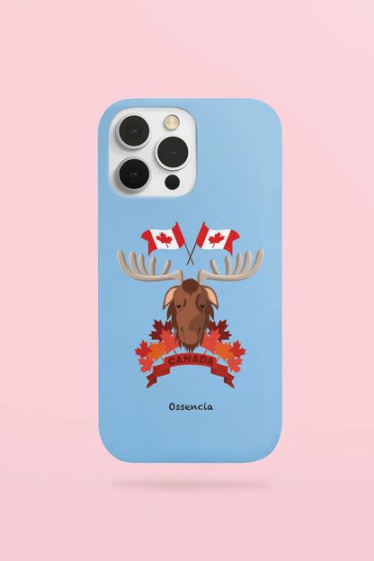 coque motif Moose Majesté bleu pour iPhone et galaxy