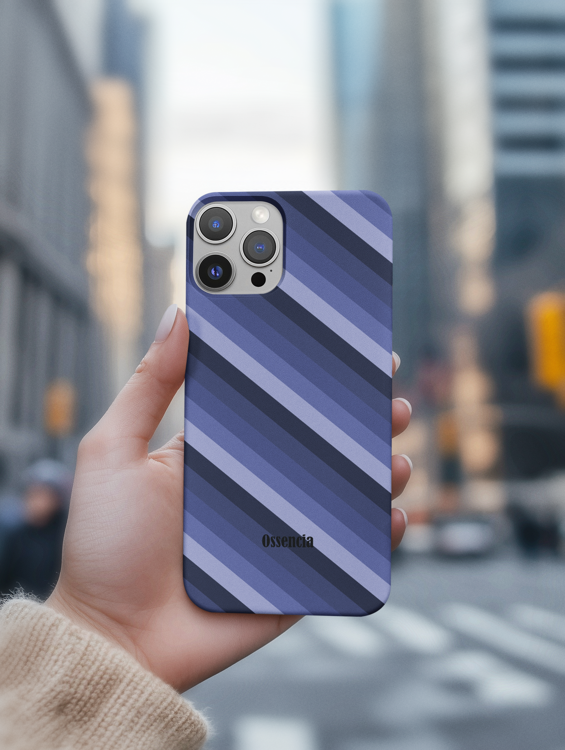 coque ossencia motif diagonal flow Ossecia pour iPhone et Galaxy